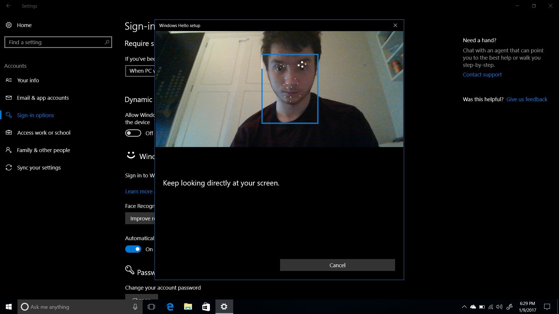 Can look directly. Распознавание лиц Windows hello. Windows Dynamic. Windows hello Setup. Сканер лица Windows 10.