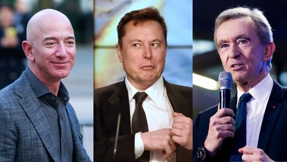 Jeff Bezos, Elon Musk and Bernard Arnault 