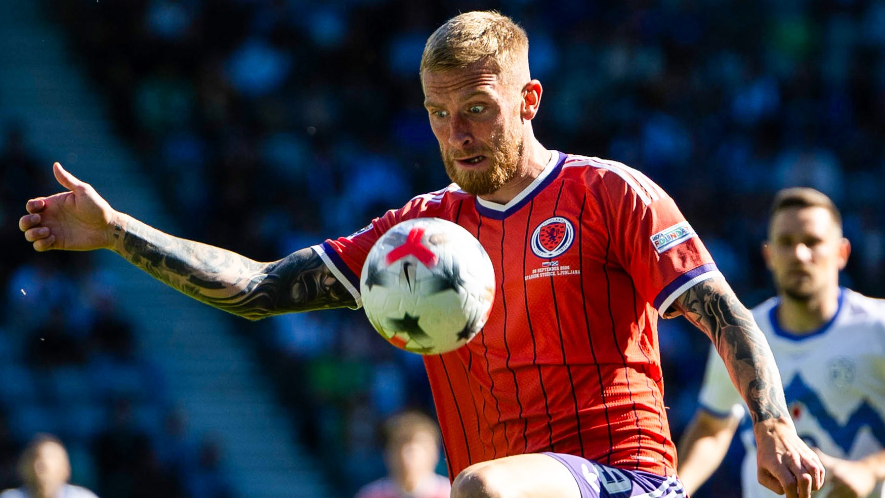  Scotland's Oli McBurnie during a UEFA Nations League match between Slovenia and Scotland at the Stadion Stozice, on September 26, 2026, in Ljubljana, Slovenia.