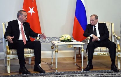 Vladimir Putin and Recep Tayyip Erdogan met, in Russia, for the first time since Turkey downed a Russian warplane last November.