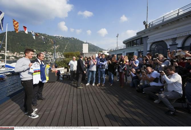Michael Kwiatkowksi was a popular man at the Lombardia press conference