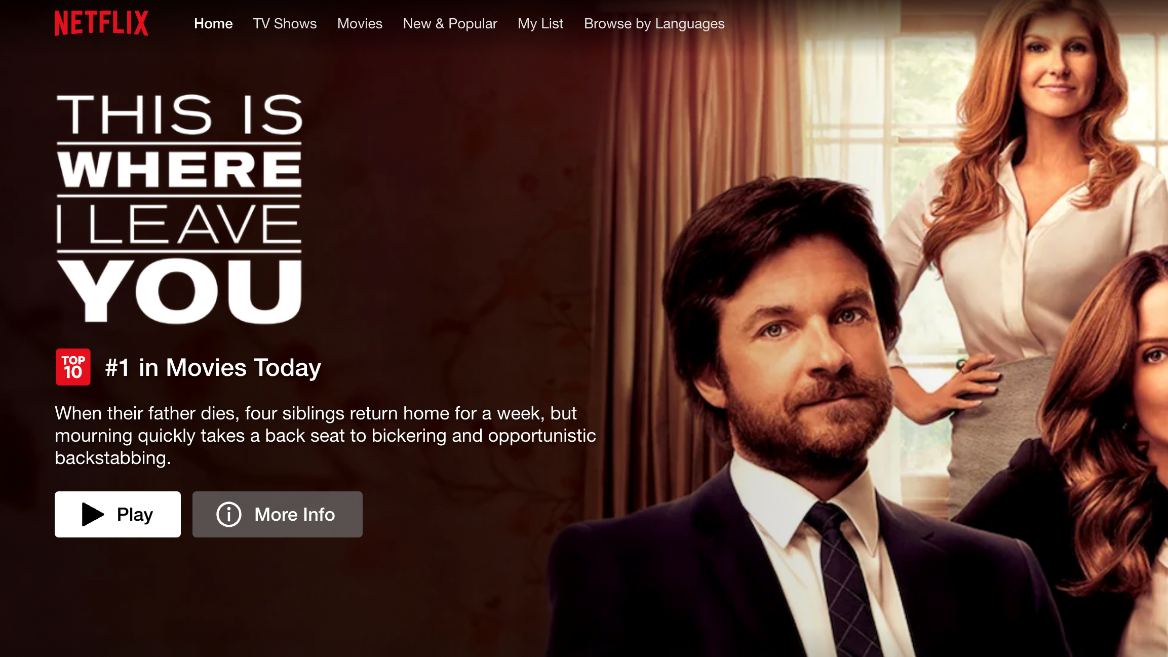 Netflix home page screenshot