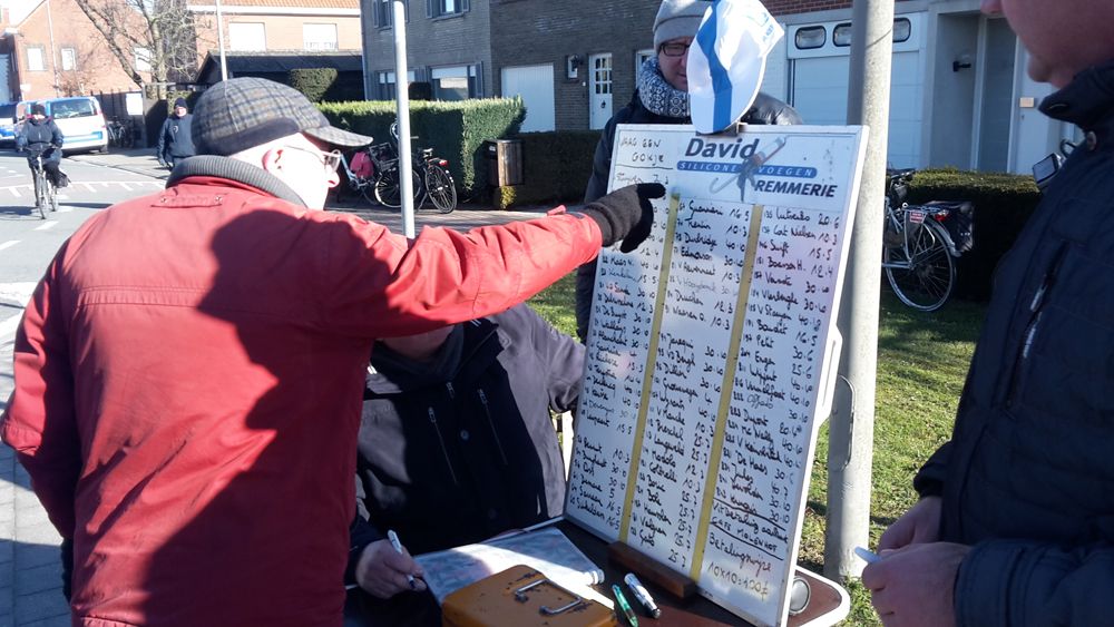 A punter points to his selection