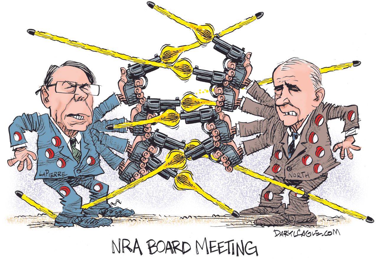 Political Cartoon U.S. NRA board meeting