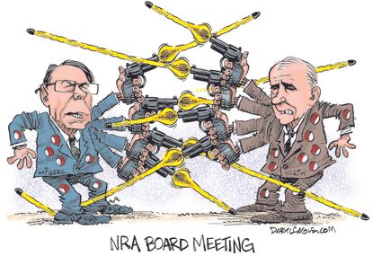 Political Cartoon U.S. NRA board meeting