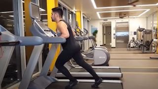 Sgt K Fitness sled push on treadmill