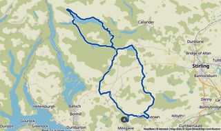 Katie Archibald's route to the north of Glasgow