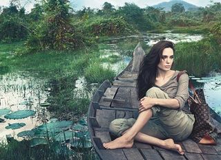 Angelina Jolie models for Louis Vuitton