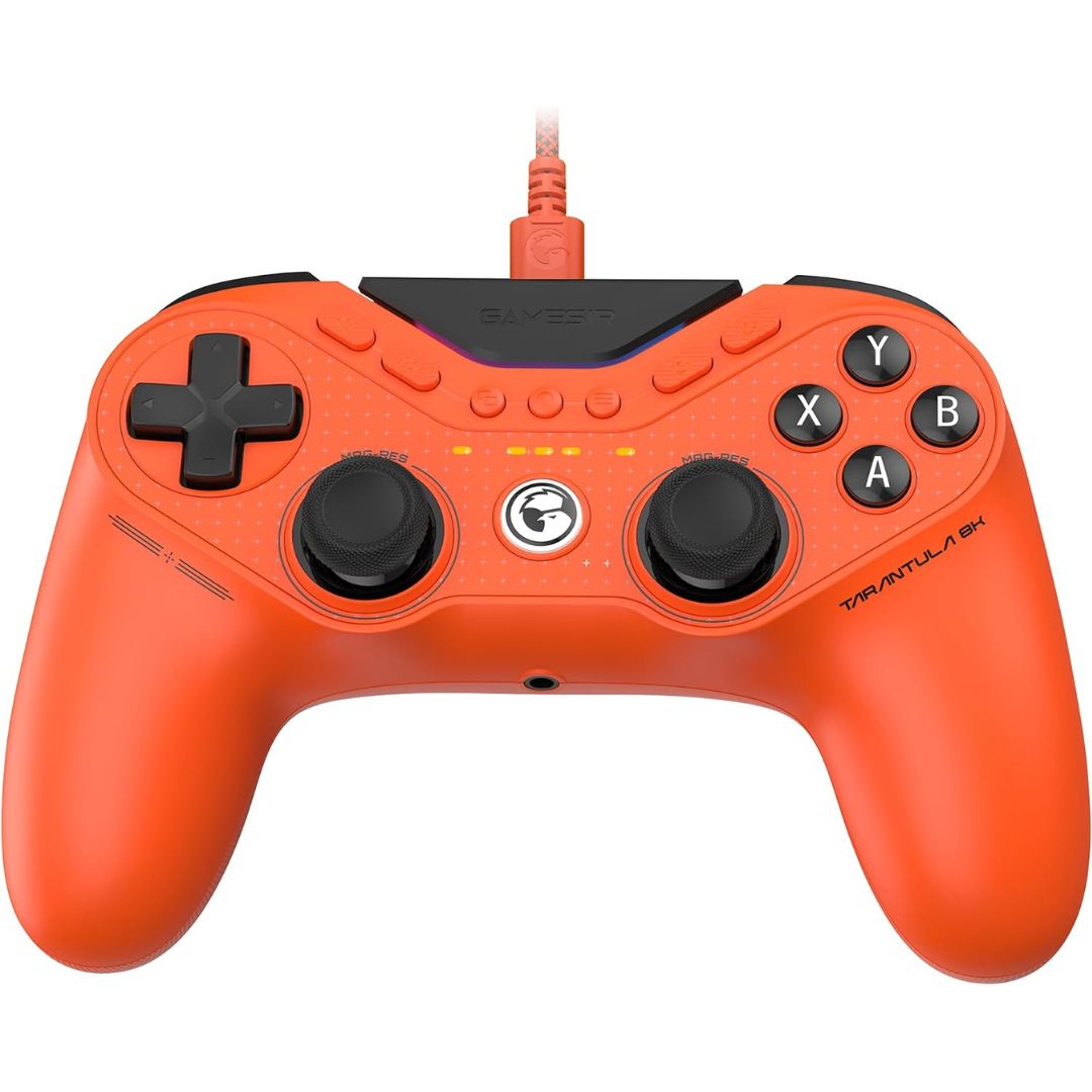The orange GameSir Tarantula 8K controller on a plain background