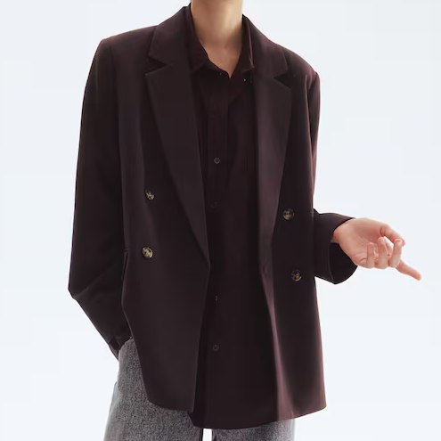 H&M Double-Breasted Brown Blazer