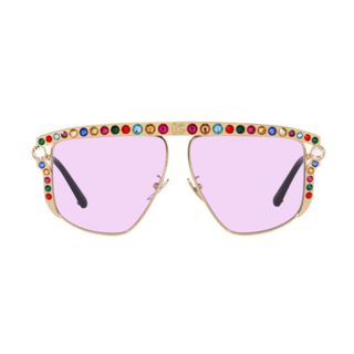 Pair of pink tinted jewelled Dolce & Gabbana sunglasses