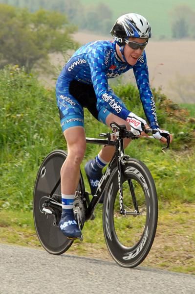 American rider Lawson Craddock during his winning time trial ride.