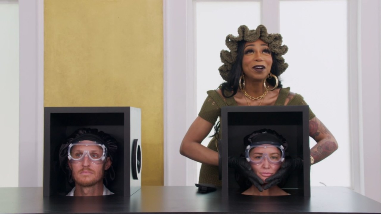 Tiffany Pollard touching heads on House of Villains.