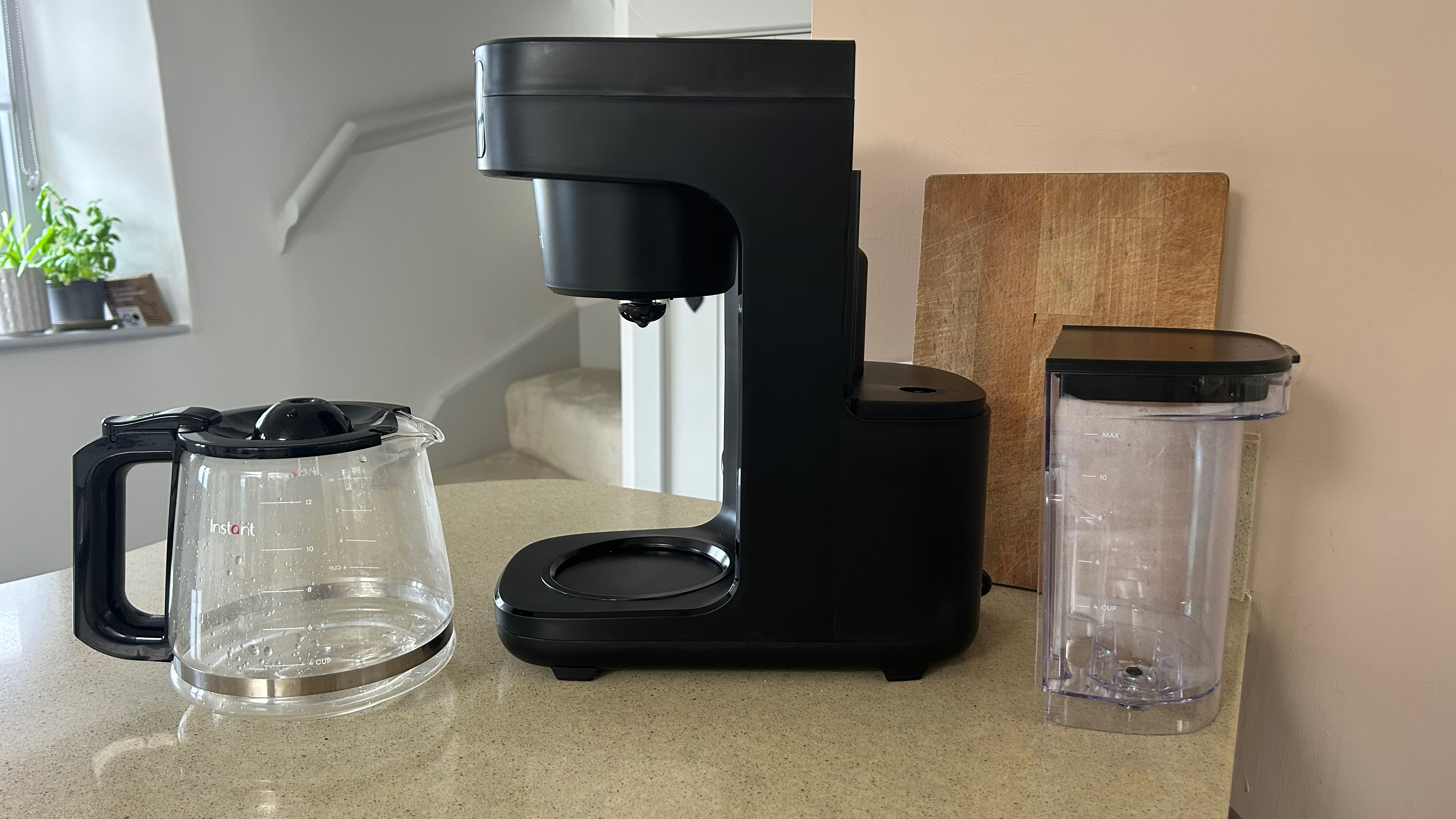 The different compartments of the Instant Infusion Brew coffee maker