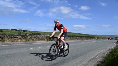 Male cyclist on an easy recovery ride