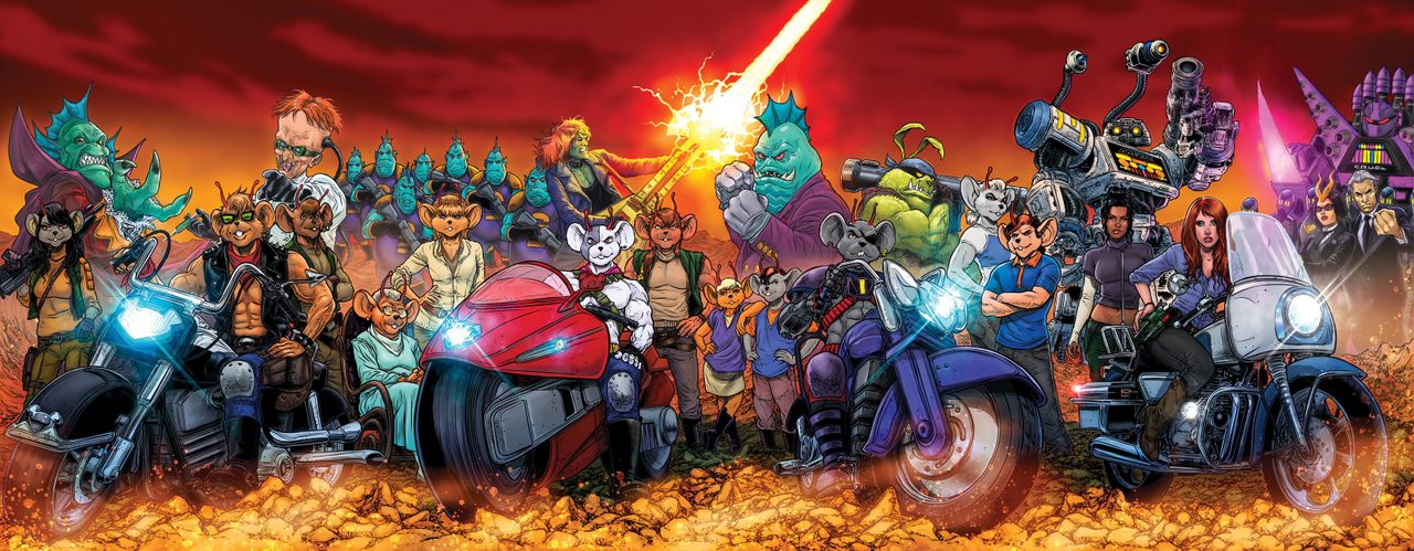 Juan Jos&eacute; Ryp's interlocking variant cover for Biker Mice From Mars #1.