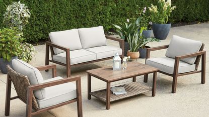 outdoor furniture at Walmart wooden conversation set 