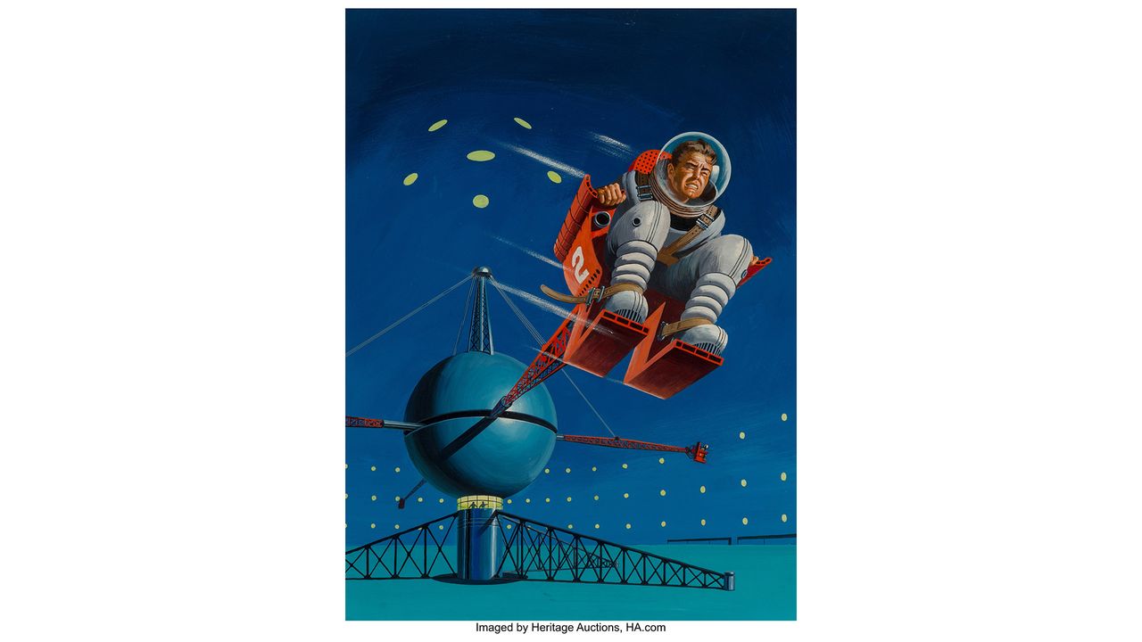 Original cover art for "Orbit Science Fiction #5" (1954) sold at auction in April 2019. Only 5 issues were published.