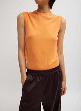 Skinlike Mercerized Wool Sleeveless Sweater