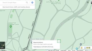 How to measure distance with Google Maps on PC step 4: Click X in distance measurement box to finish