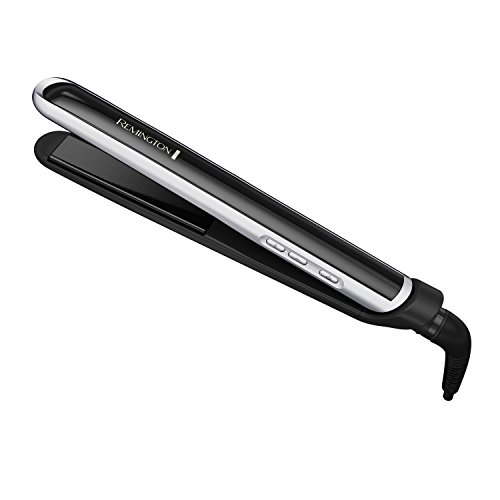 Remington Pearl Pro Ceramic Flat Iron Hair Straightener, 1-Inch Floating Plates, Fast 30 Second Heat Up, Black & White