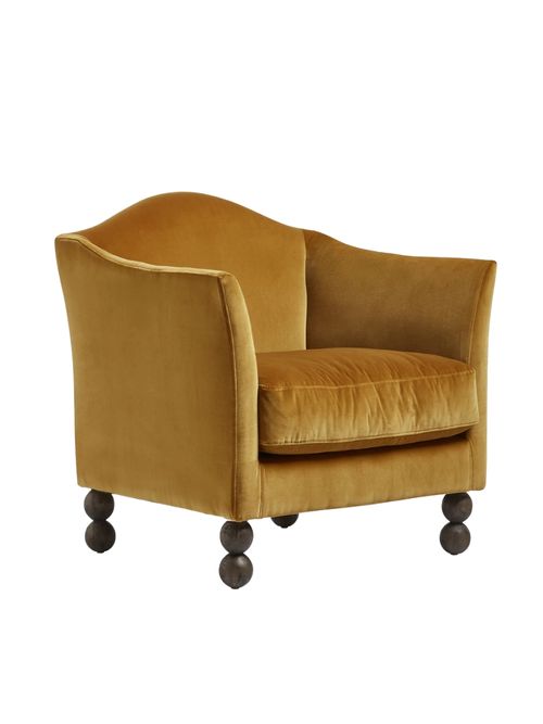 Andrea Velvet Armchair - Camel