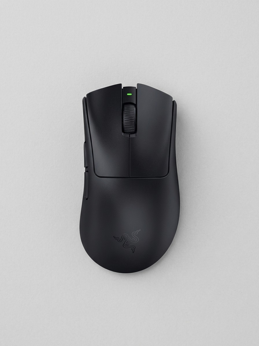 A Razer DeathAdder V3 wireless gaming mouse