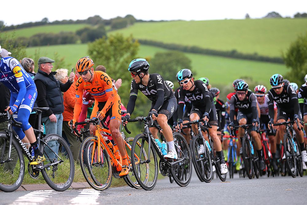 The peloton in action during stage 8 at the Tour of Britain