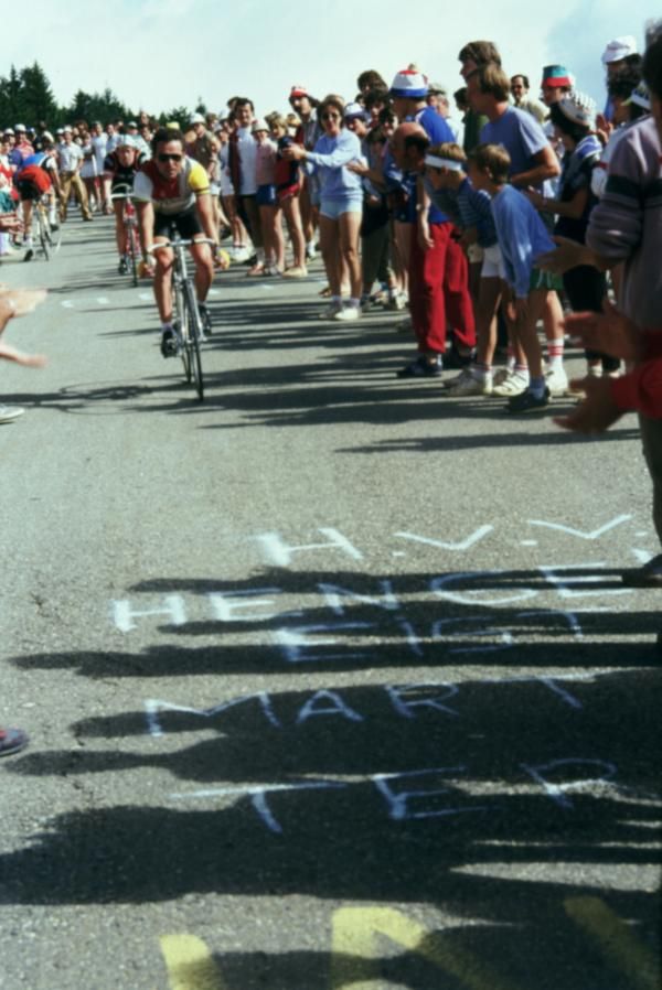 The 'badger' makes his way up L'Alpe d'Huez.