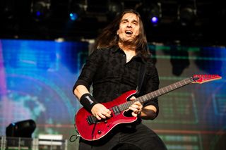 Kiko Loureiro of Megadeth performs at Lokerse Feesten Festival on August 6, 2023 in Lokeren, Belgium
