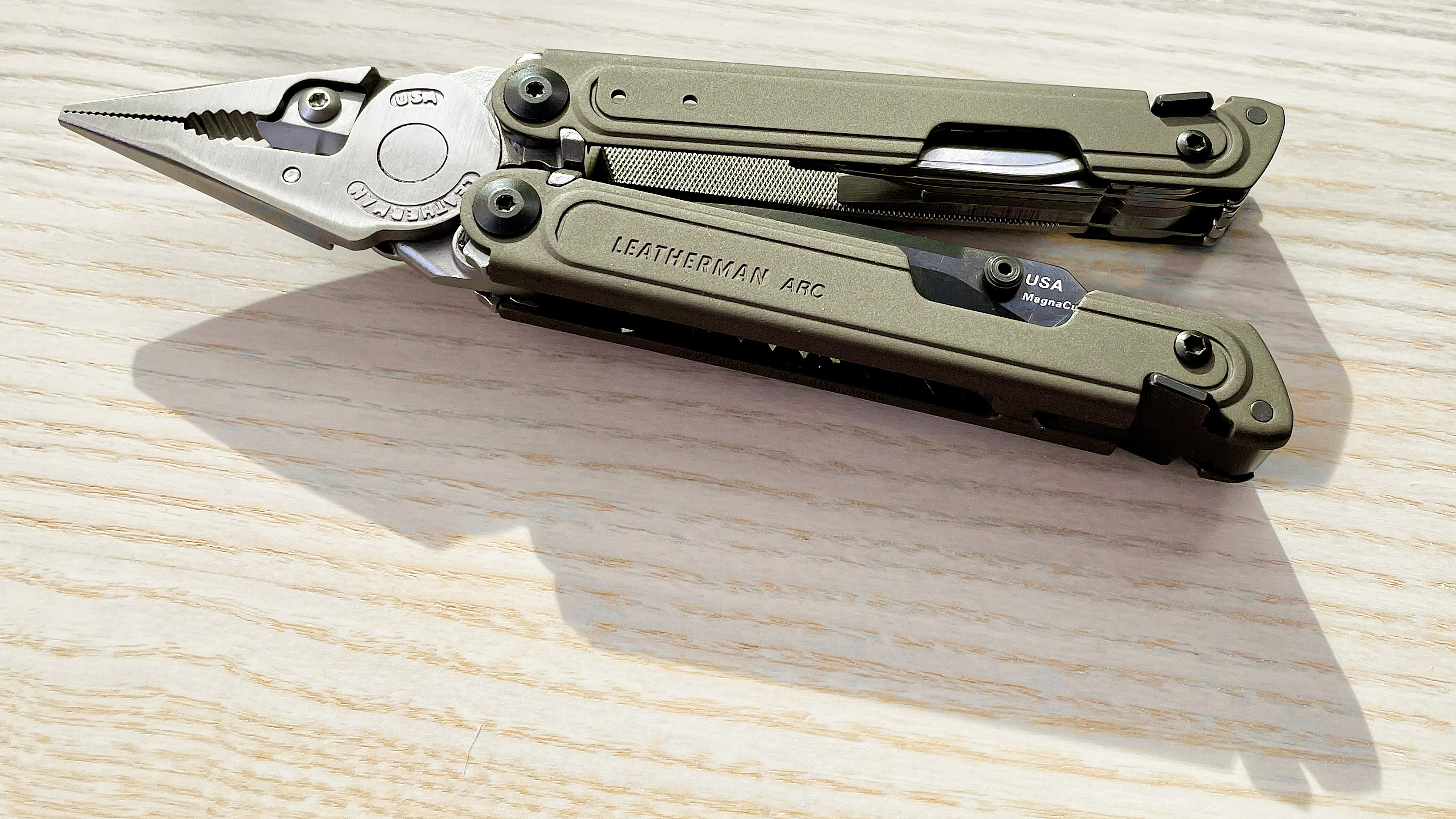 Close-up of the Leatherman Arc multi-tool