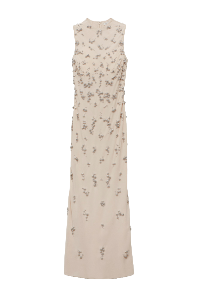 MANGO, Long Dress With Embroidered Spheres 