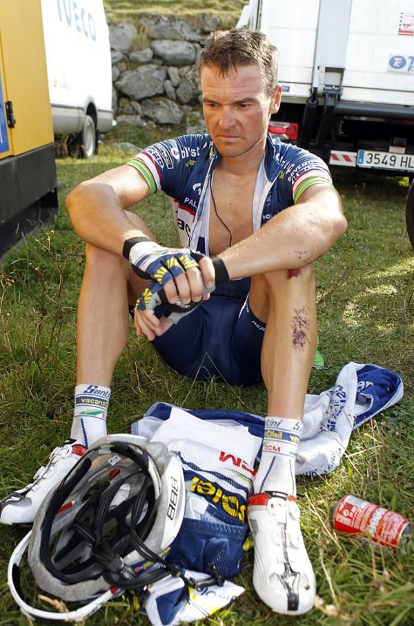 Sergey Lagutin (Vacansoleil) looking dejected after his long but unsuccessful breakaway