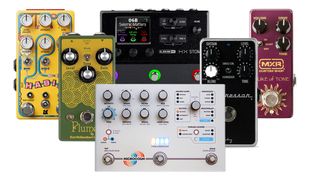 A collection of effects pedals