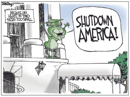 U.S. Trump government shutdown Grinch heart America heart too small