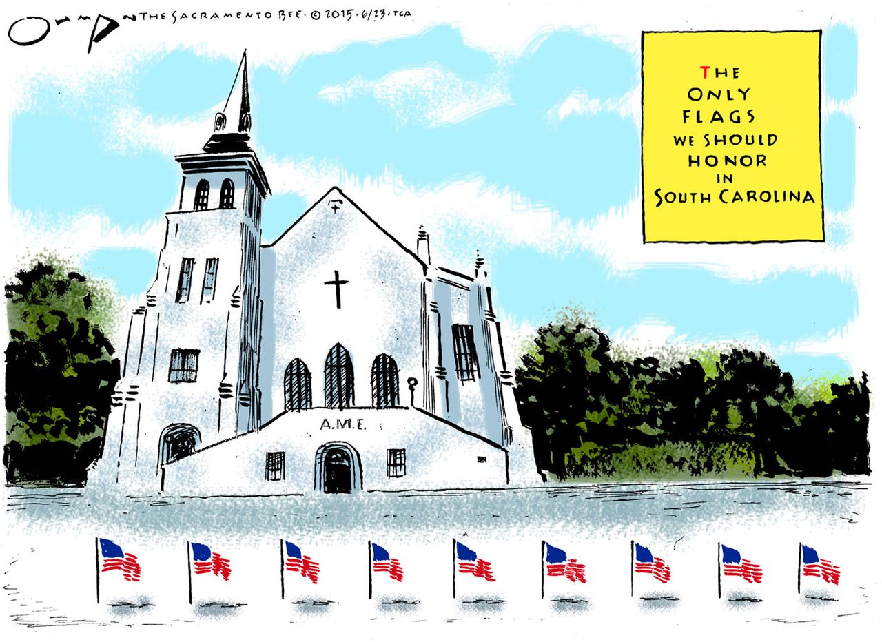 Editorial cartoon U.S. Confederate Flag South Carolina