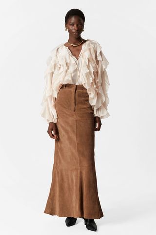 & Other Stories Suede Midi Skirt