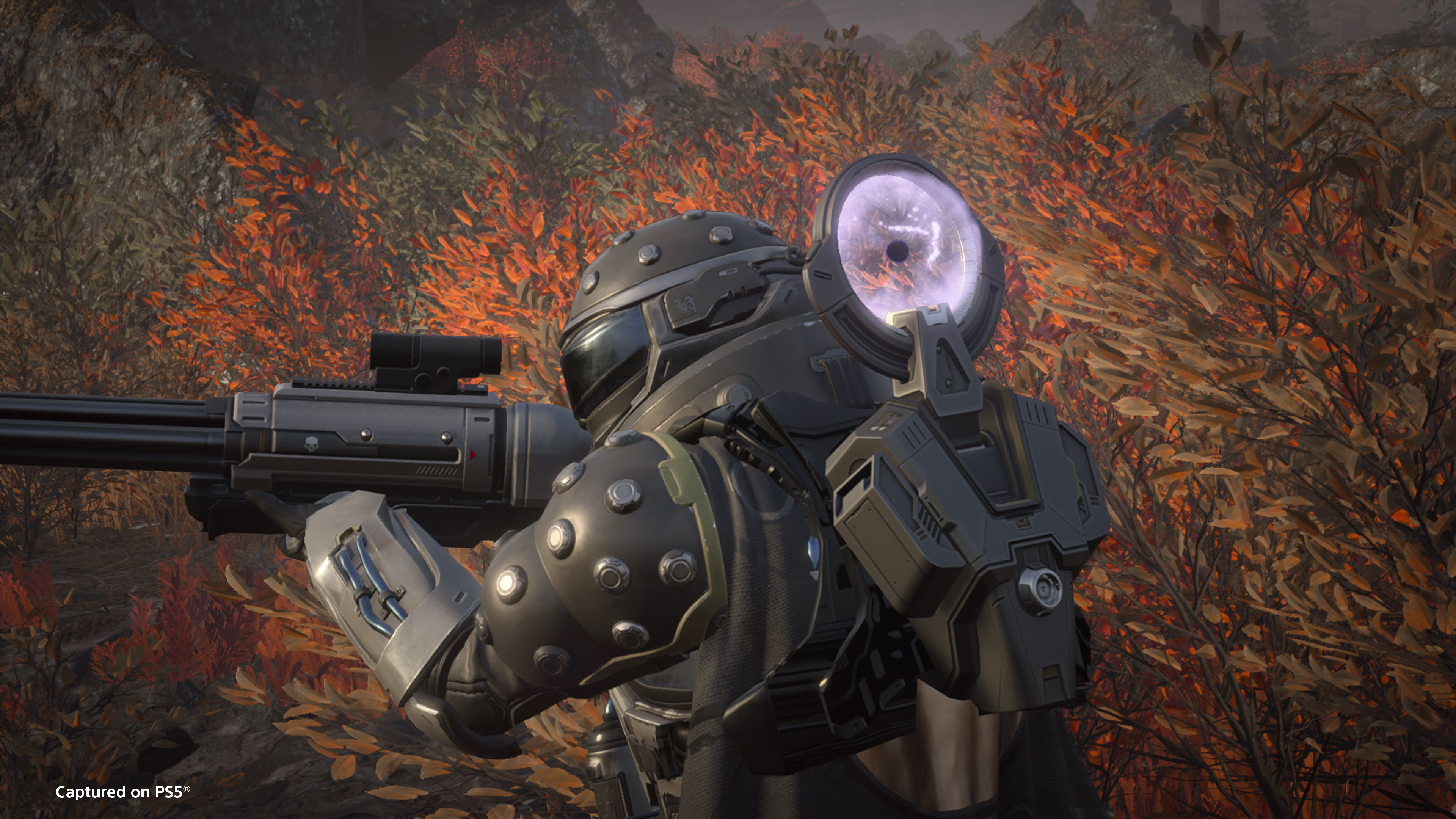 Helldivers 2 screenshot showing a player equipped with the new jump pack 
