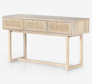 wood console table with drawers