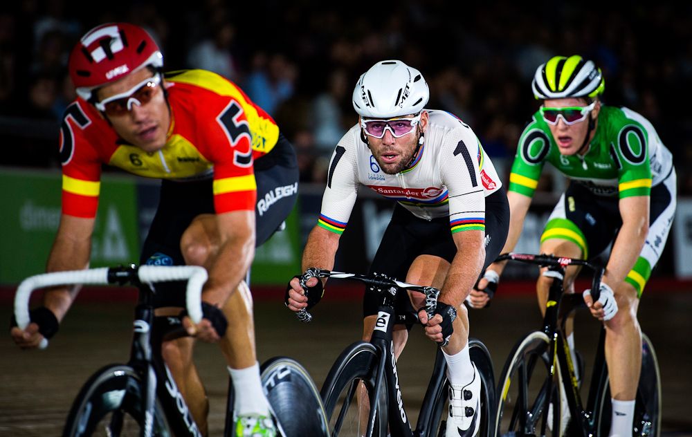 Mark Cavendish of Great Britain competes in the Madison Chase Six Day London