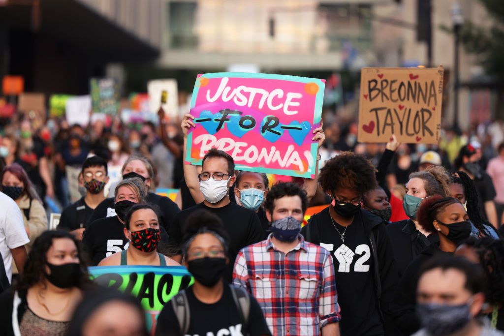 A march in support of Breonna Taylor in Louisville.