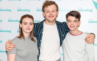 Daisy with co-stars Callum Woodhouse (Leslie) and Milo Parker (Gerry)