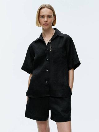 Linen Resort Shirt - Black - Arket Gb