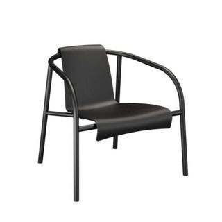 black modern outdoor chair on a white background