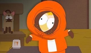 Kenny is cheesing on South Park