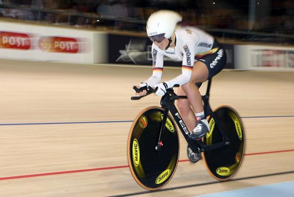 Charlotte Becker (Germany) in the 500m time trial for the women's omnium.