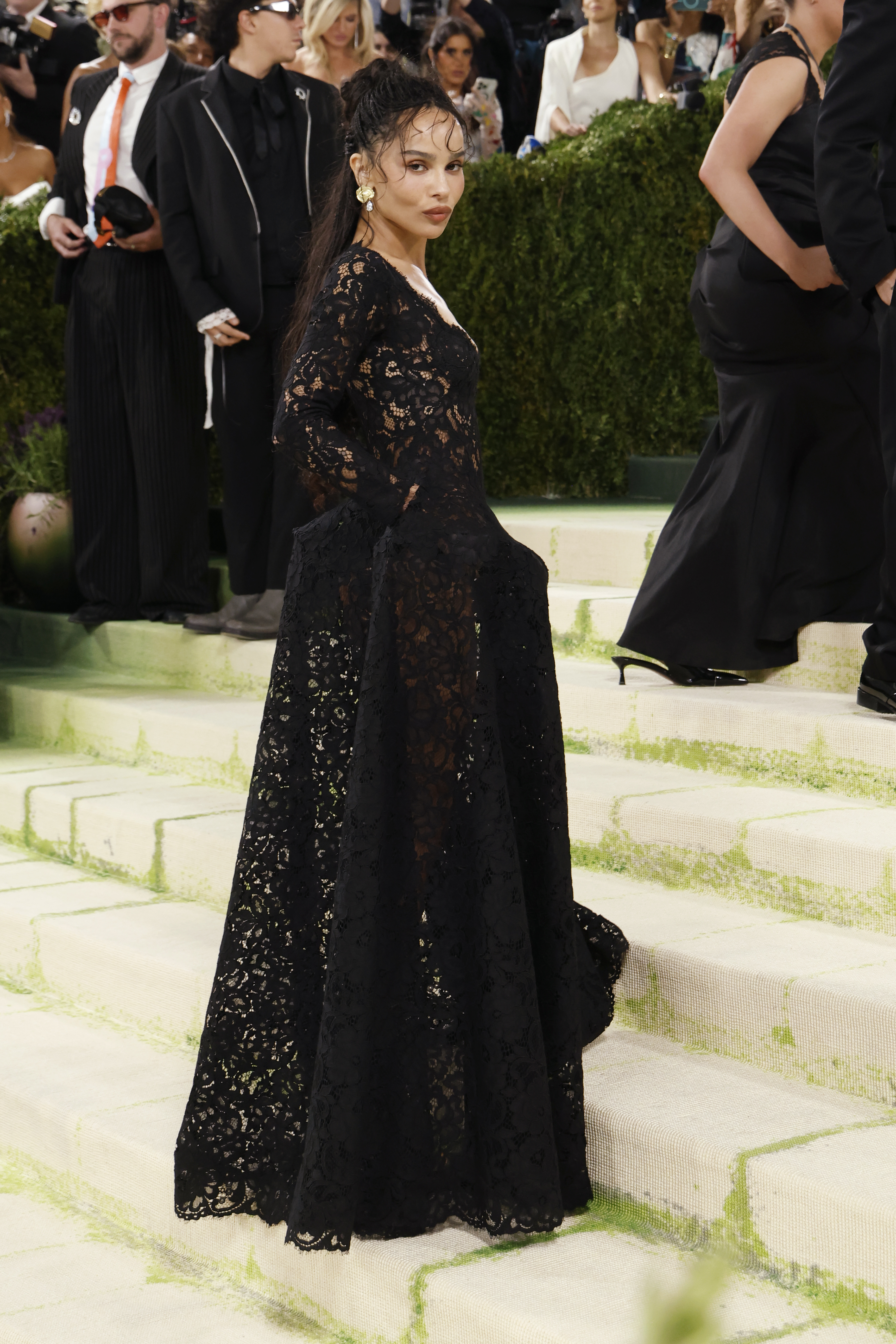 Zoe Kravitz on the 2026 met gala red carpet wearing the new naked dress trend