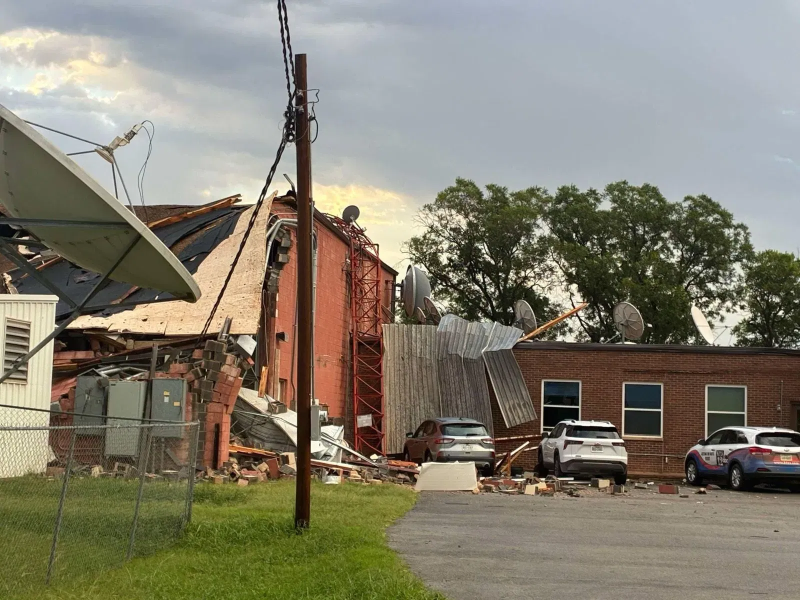Shot of the damage at KTXS