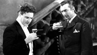 Bela Lugosi and Robert Frazer in White Zombie (1932)