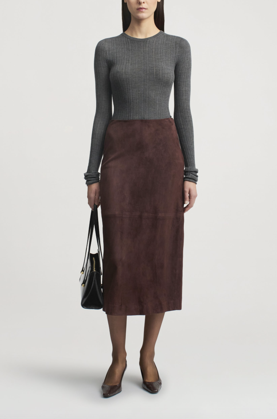 KALLMEYER, Emilee Pencil Skirt in Lightweight Suede
